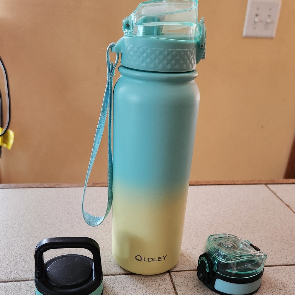 Oldley 20oz Stainless Steel Double Wall Vacuum SPECIAL 3 LID WaterBottle SET NEW